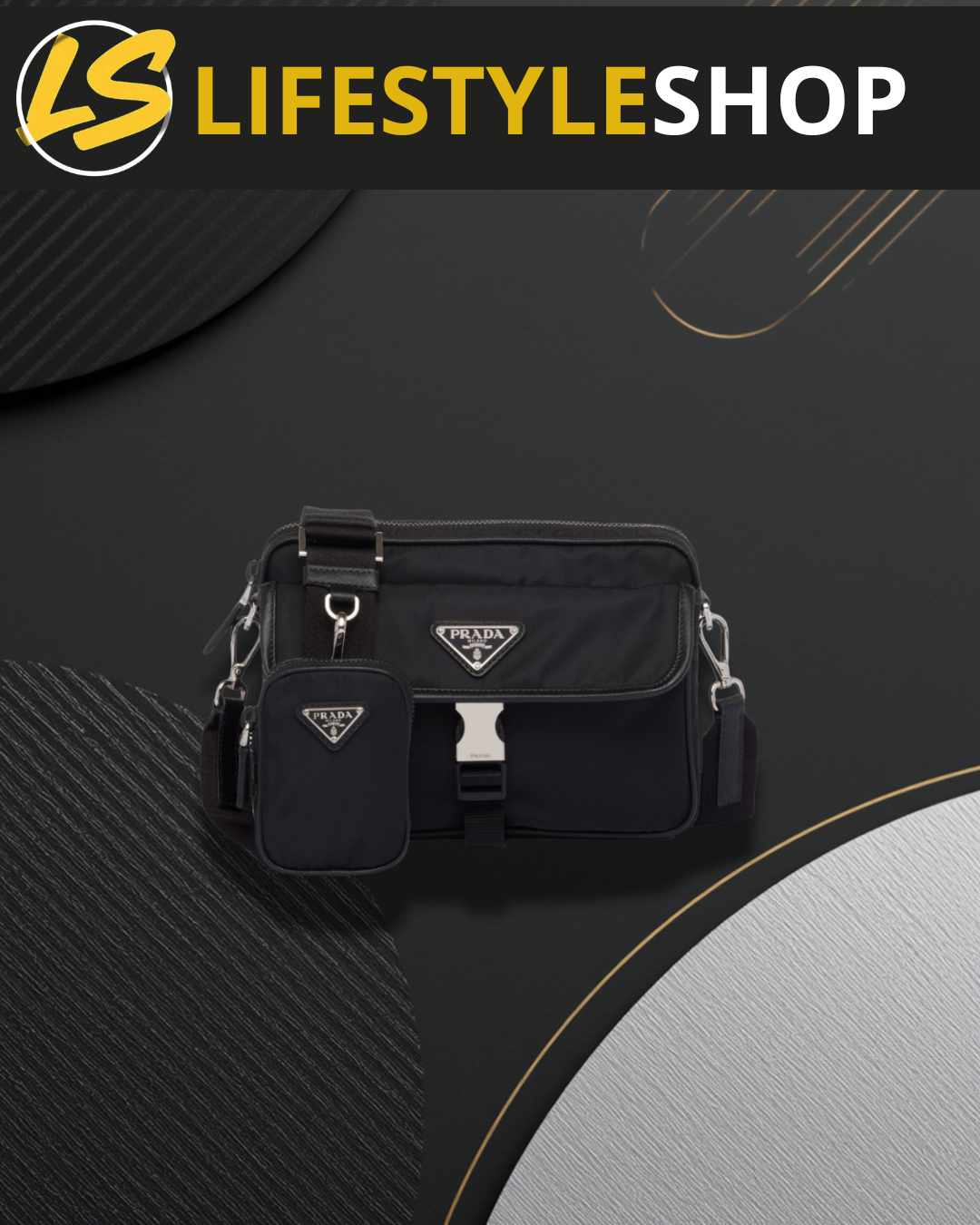 Sacoche Prada modèle Clypse – Noir