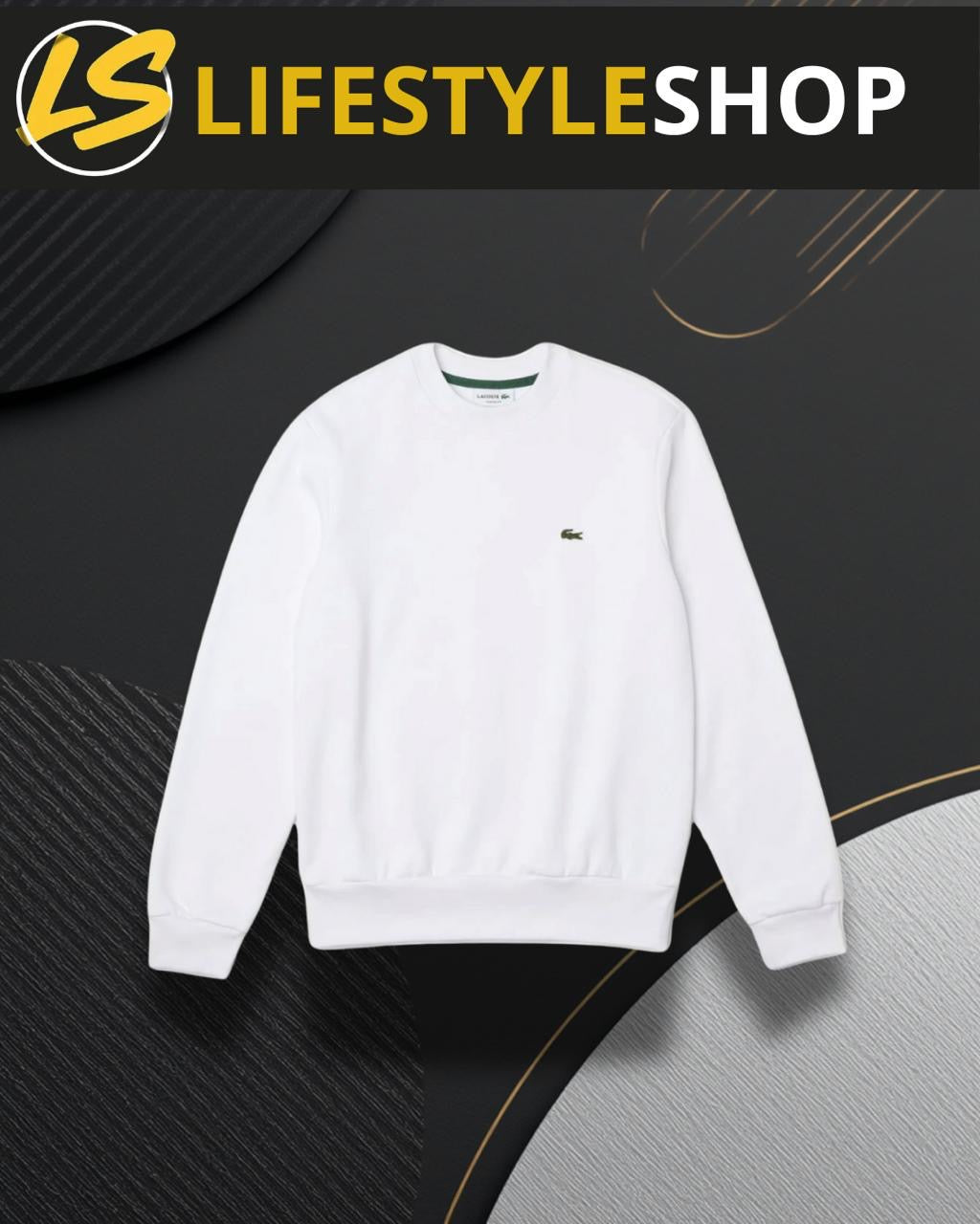 Pull Lacoste Blanc - Sweat Sport Chic Homme