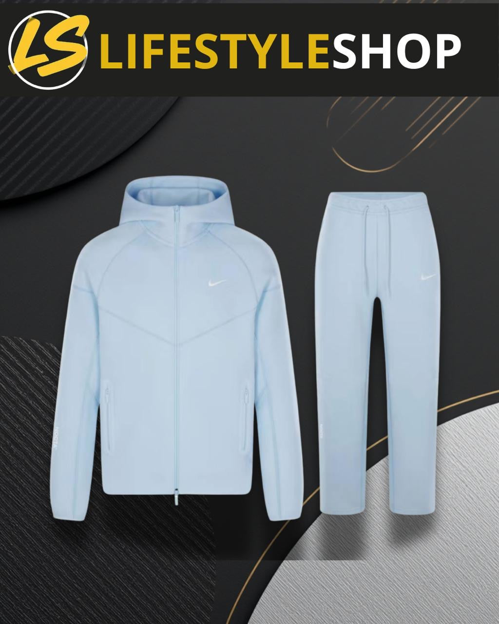 Ensemble Nocta Tech - Veste + Jogging - Bleu ciel